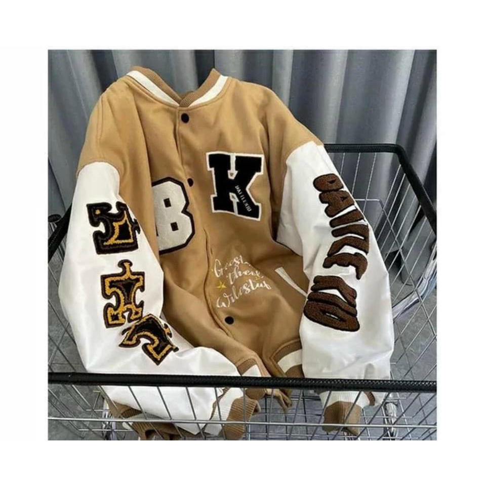 Áo Khoác Hoodie Kiểu Bomber Nút Bấm In Chữ K Dáng Thụng Chất Cách Nhiệt HOttrend mới Thời Trang HHP Fashion