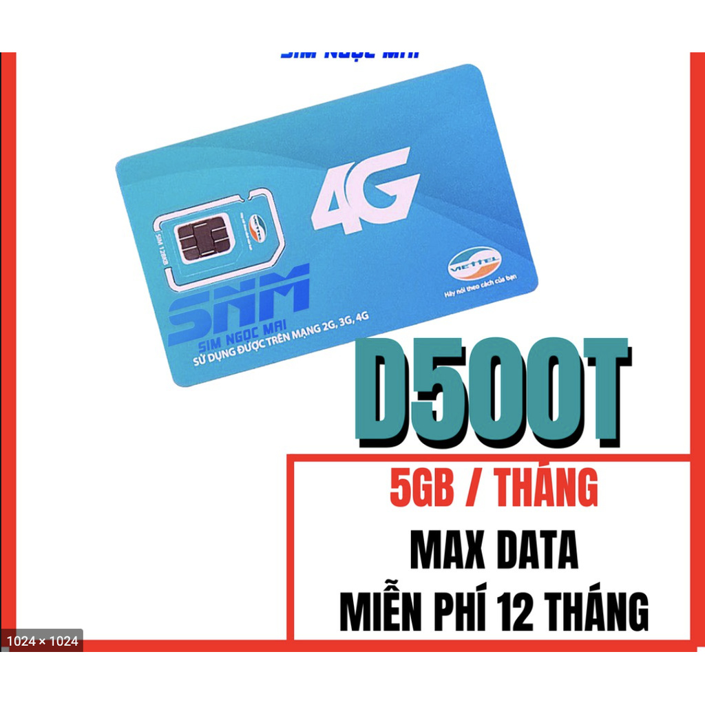 Sim 4G Viettel D900 - D500 - D500T Trọn Gói 1 Năm Không Nạp Tiền - NGHE GỌI