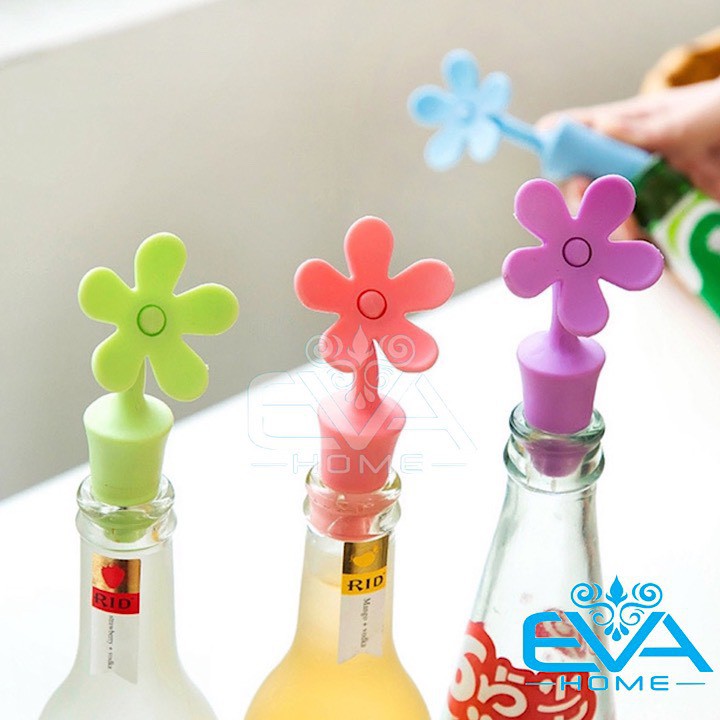 Set 2 Nút Đậy Chai Silicone Flower Bottle Cover