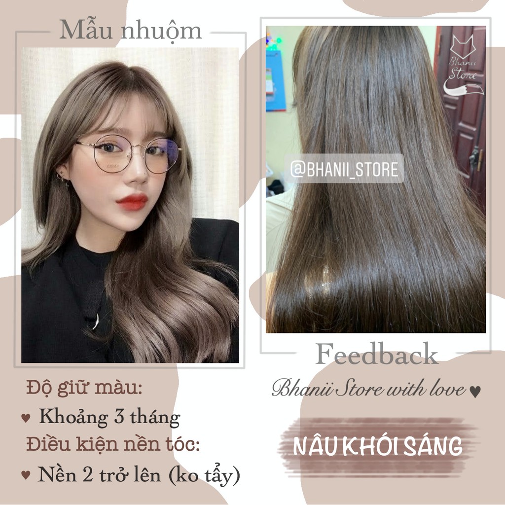 Thuốc nhuộm tóc Nâu Khói KHÔNG TẨY bhanii store | BigBuy360 - bigbuy360.vn