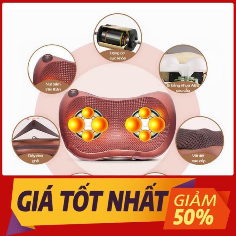 Gối massage hồng ngoại 8 bi mát xa cao cấp Nhật Bản,Cải thiện tuần hoàn máu, tăng cường sự trao đổi chất của các tế bào