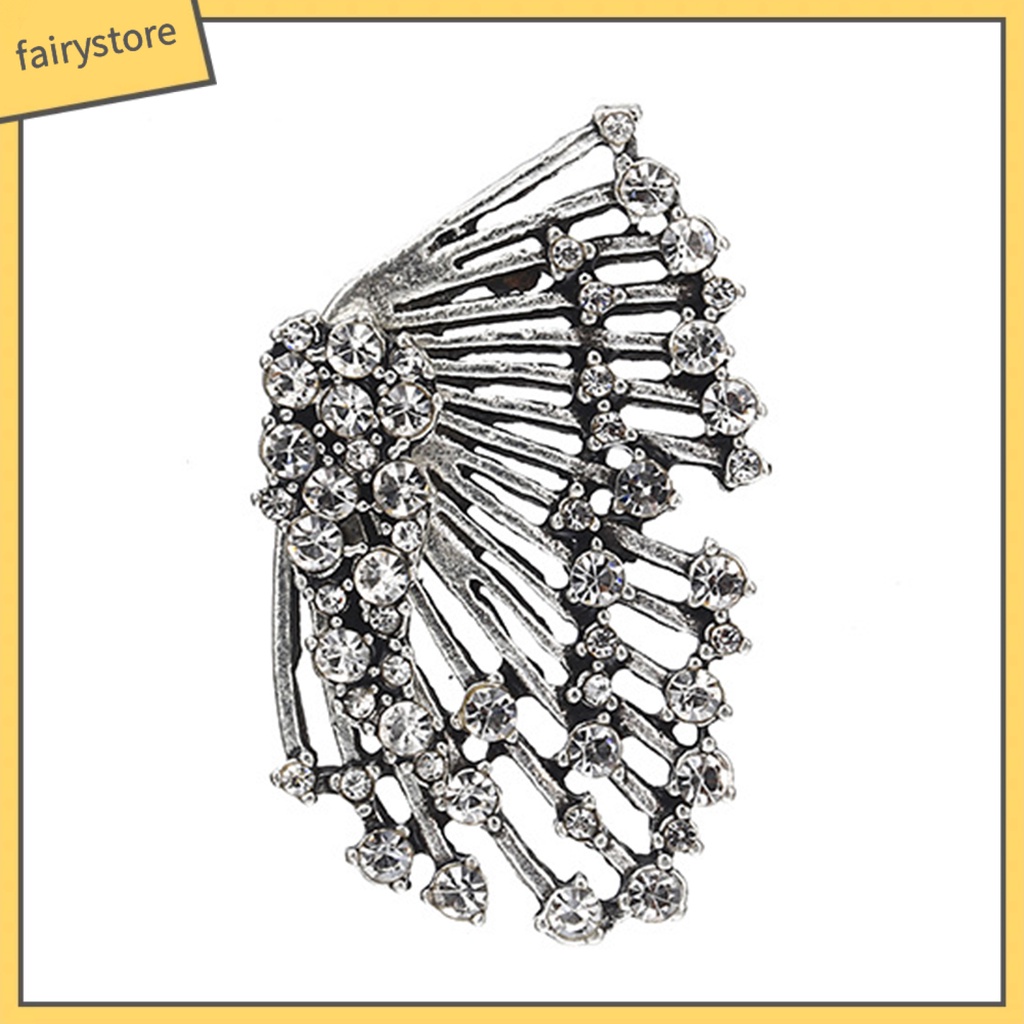 1 Đôi Bông Tai Hình Đôi Cánh Đính Đá Lấp Lánh Phong Cách Retro Dành Cho Nữ