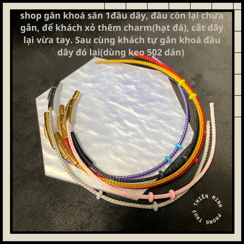 Dây cước lõi thép mix Charm cỡ dây 2li - Vòng Tay khoá titan siêu bền