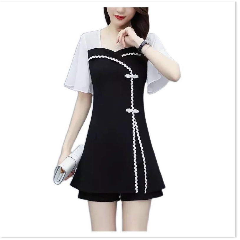 Set big Size có Size 80kg chất liệu poly 2 da phối voan CỰC XINH TÔN DÁNG SANG TRỌNG CHO CHỊ EM KOKO MI FASHION