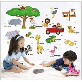 Decal dán tường sở thú cho bé