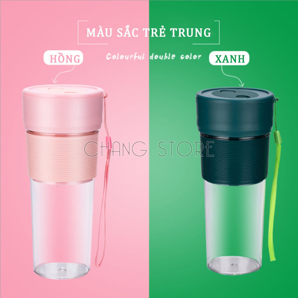 Máy Xay Sinh Tố Cầm Tay Mini Portable JB Hàng Nhập Khẩu 300ML, Cốc xay sinh tố hoa quả cao cấp