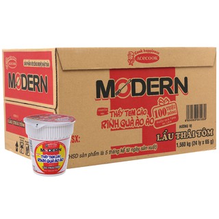 Thùng 24 ly mì Modern lẩu Thái tôm 65g
