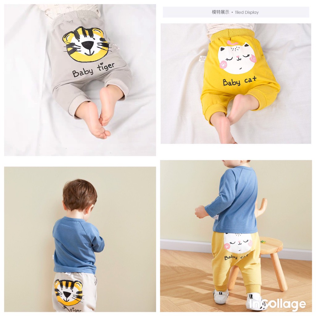 Quần nỉ mông in con vật cho bé 8-18kg QATE540