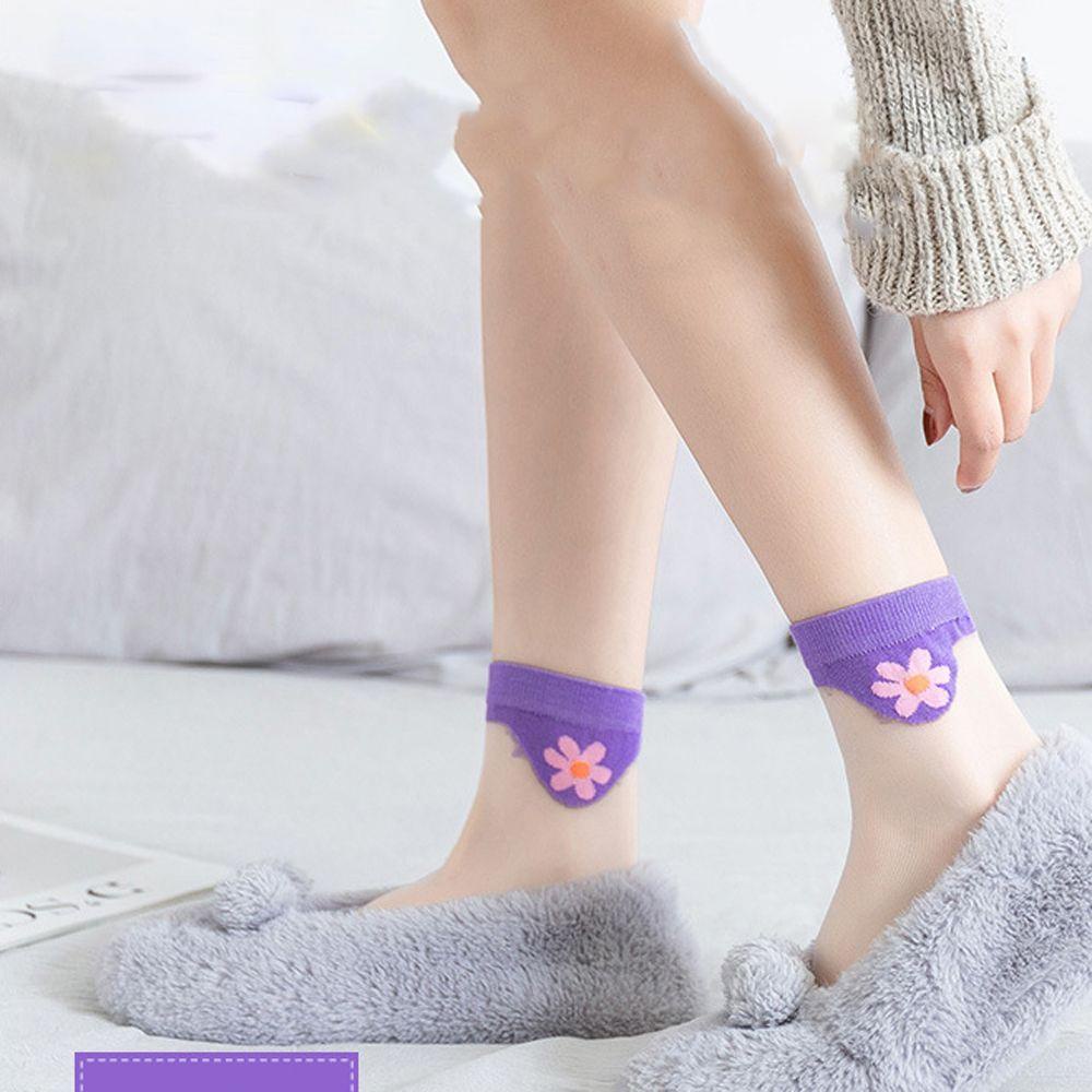 AROMA Vớ Trong Suốt Thoáng Khí Thoải Mái Họa Tiết Hoa Thời Trang Mùa Hè Cho Nữ