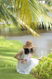 Set đầm trắng ren