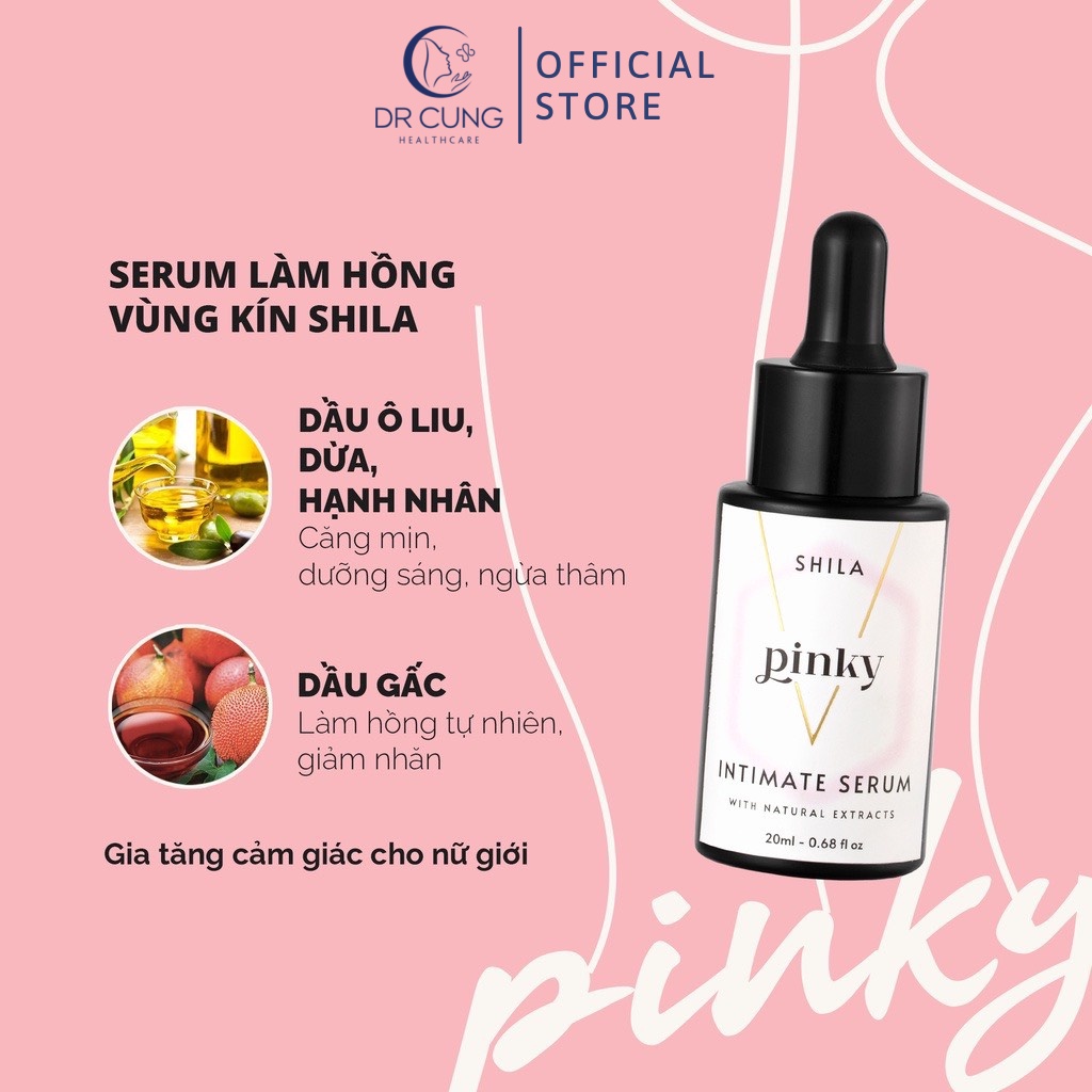 Serum Làm Hồng Vùng Kín Shila Pinky (Shila Việt Nam) - Giảm Thâm, Dưỡng Ẩm, Chống Lão Hóa (Lọ 20ml) [Chính Hãng]