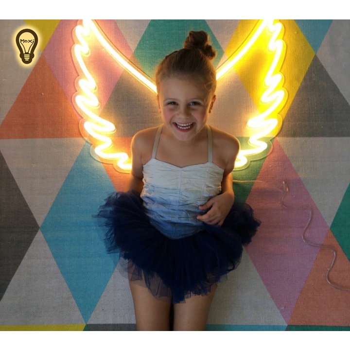 【TẶNG MÓC TREO 】Đèn led neon nhiều mẫu đôi cánh thiên thần quà tặng dịp lễ trang trí DECOR phòng ngủ USB MOXI.