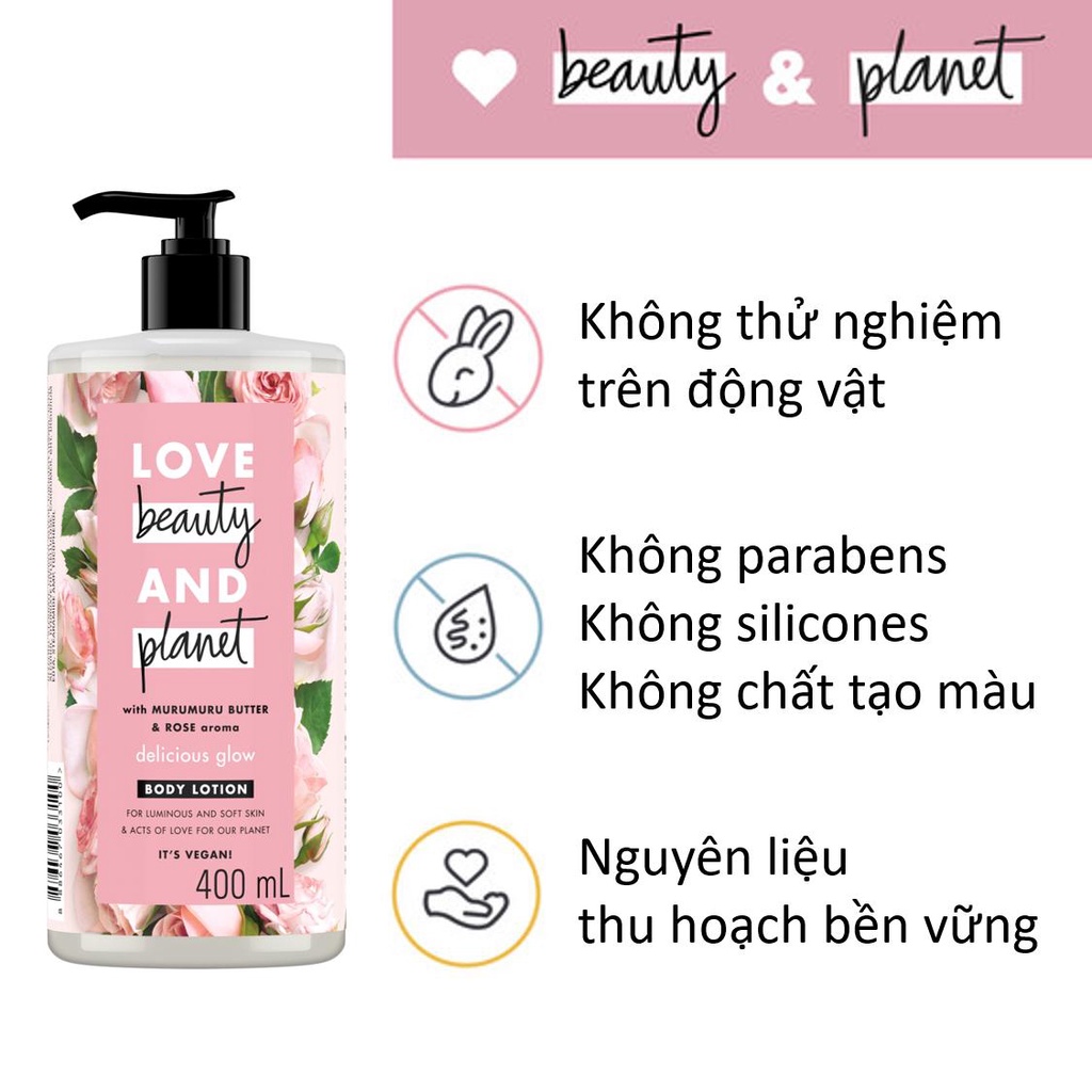 Sữa dưỡng thể Love Beauty And Planet 400ml - hàng tặng