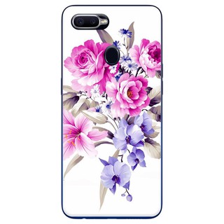 Ốp Lưng Oppo F9 - Hoa Ly Mẫu Đơn Nền Trắng