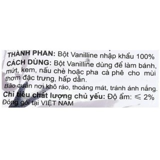 (10 ống/hộp) BỘT THƠM VANI NGUYÊN CHẤT HIỆU CON BƯỚM