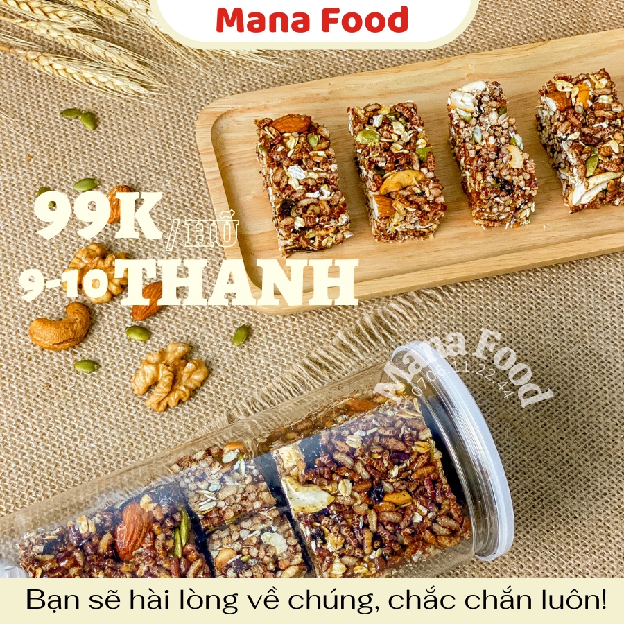 250G Thanh Gạo Lứt Ngũ Cốc Rong Biển Mana Food  | Ăn kiêng ngon miệng - Bánh hạt dinh dưỡng