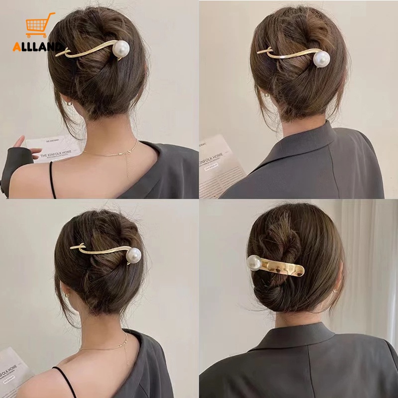 Kẹp Tóc Hình Nơ Đính Ngọc Trai Thời Trang Hàn Quốc Xinh Xắn Cho Nữ