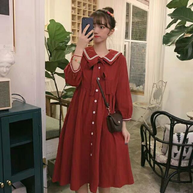váy babydoll thuỷ thủ xinh xắn cho nữ kèm ảnh thật