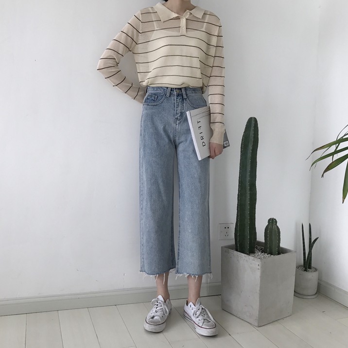 Quần jean bò baggy nữ jean cạp cao phong cách Hàn Quốc Ulzzang Emilyshop