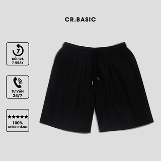 Quần short kaki nam nữ CR.BASIC mềm mịn quần sóoc ngắn màu đen unisex trẻ trung sooc nam cao cấp