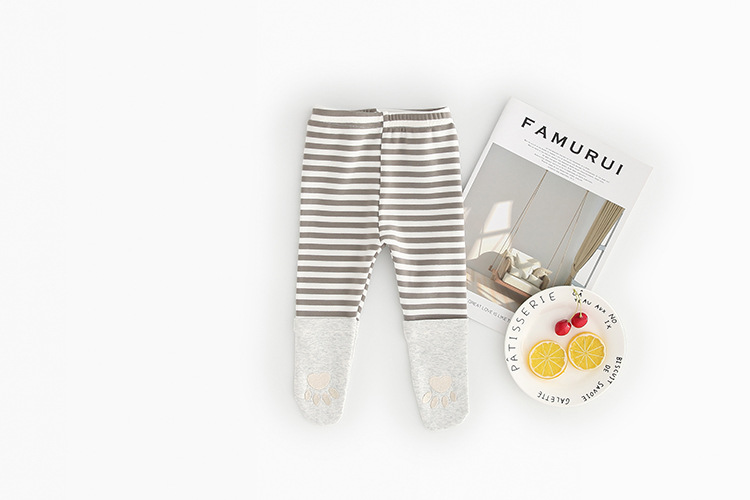 Quần tất vớ đan len bằng vải cotton họa tiết sọc cho bé dễ thương tiện lợi