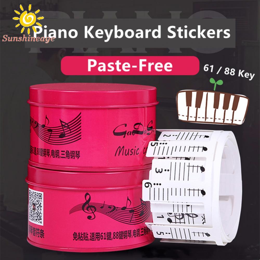 SUNAGE -Piano Stickers 61/88 Key Learning Parts South Asian Synthetic Paper High Quality