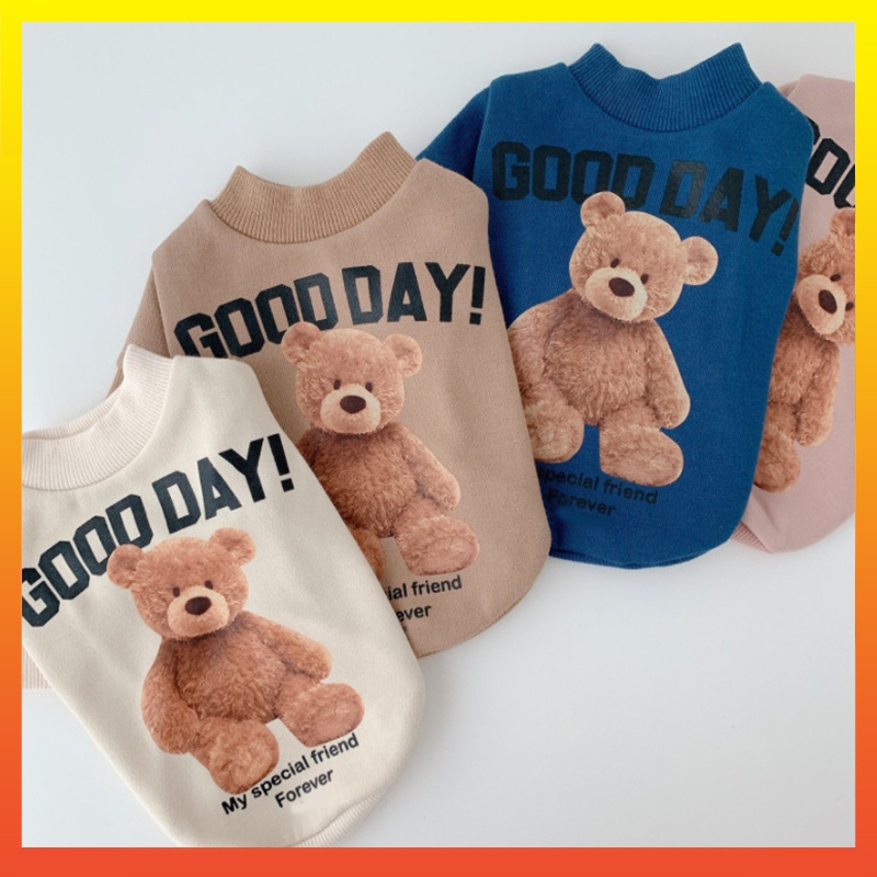 Áo Len Giữ Ấm Hình Gấu Dễ Thương Cho Thú Cưng