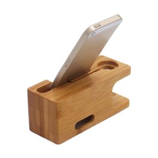 Dock sạc bằng tre cho Apple Watch iPhone