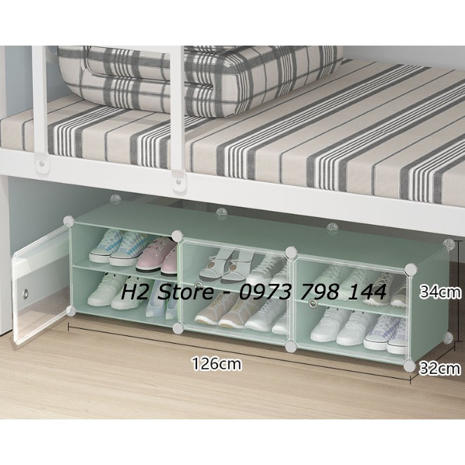 TỦ NHỰA LẮP GHÉP ĐA NĂNG ĐỂ GIÀY DÉP 6 Ô ( chia ô ) ĐỂ ĐƯỢC 12 ĐÔI GIÀY DÉP.- 2 CÁCH LẮP NGANG, DỌC
