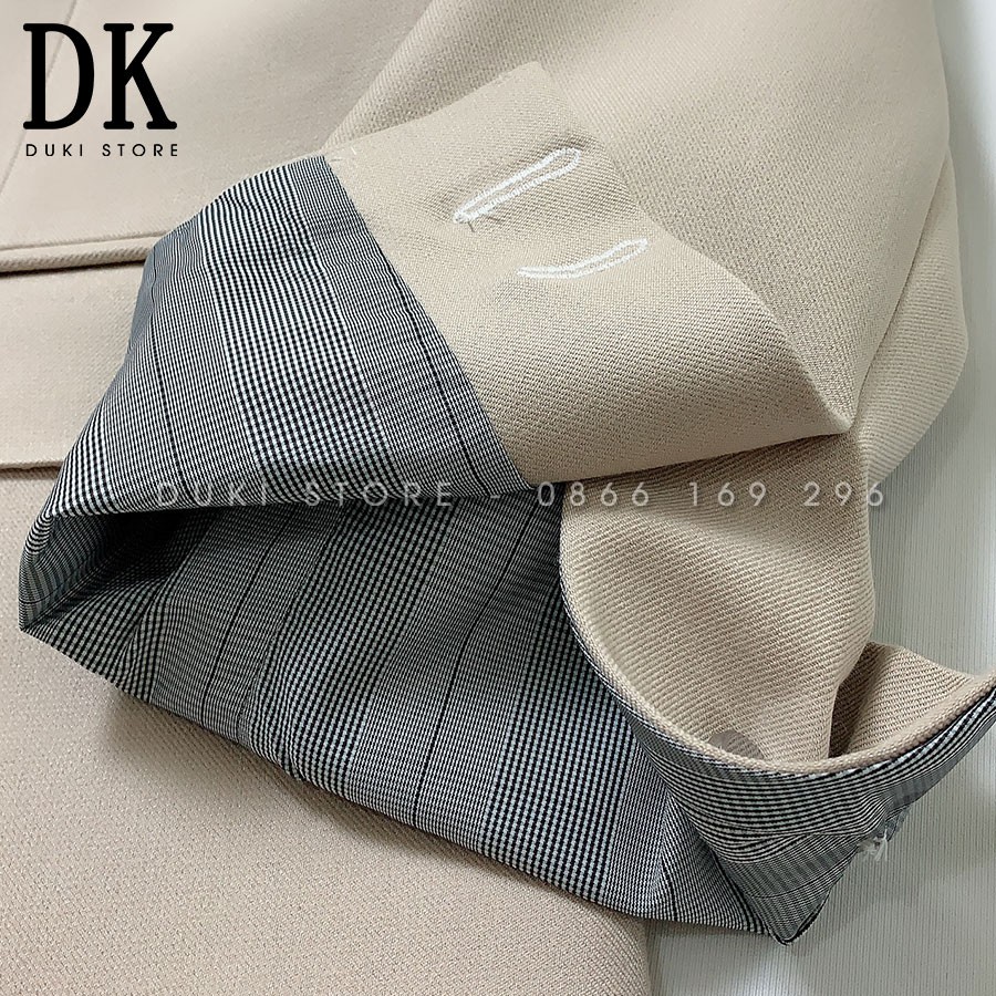 Áo Vest Nữ Blazer 2 lớp màu kem (video và ảnh chụp thật) kiểu dáng dài Hàn Quốc - DUKI STORE