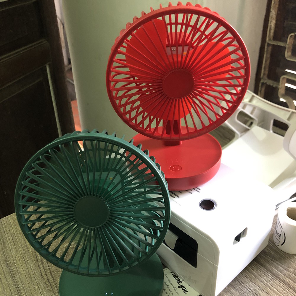 Quạt Table Fan Tích Điện Mini Để Bàn, Quạt Mini Văn Phòng USB