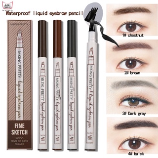 Bút Chì Kẻ Lông Mày Dạng Lỏng Đầu Bốn Nhánh Siêu Mịn / Bút Chì Vẽ Lông Mày Dạng Lỏng / Không Dễ Phai Màu