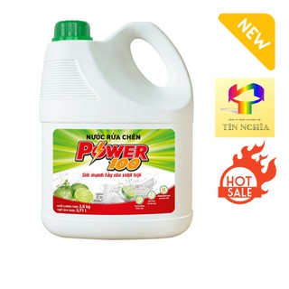 Nước rửa chén power100 hương chanh 3,8 kg
