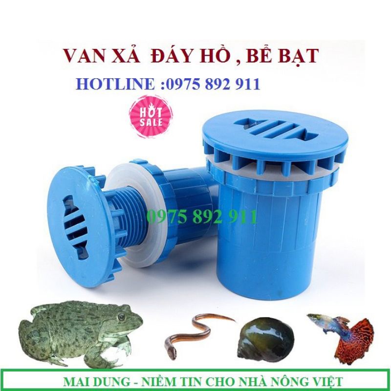 Van xả cho bể bạt nuôi ốc ếch cá
