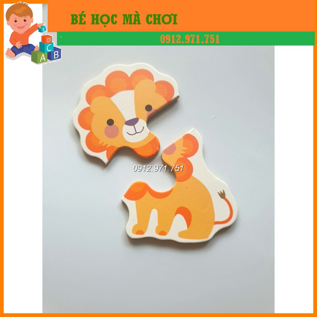 Bộ túi 12 tranh Ghép Hình puzzle 2 Mảnh khởi đầu cho bé