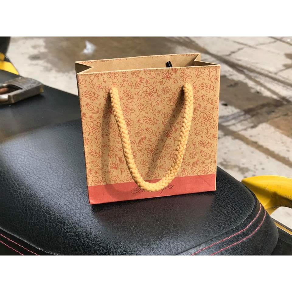 Túi Giấy Giả Kraft Đựng Quà Đựng Son Đựng Mỹ Phẩm Size 10x10x5cm số 16