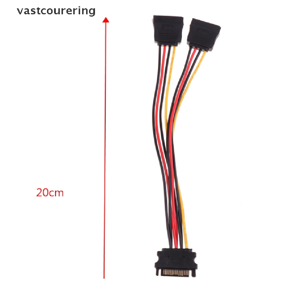 Cáp Mở Rộng Chuyển Đổi 15 Pin SATA Male Sang Dual Female 18AWG EN
