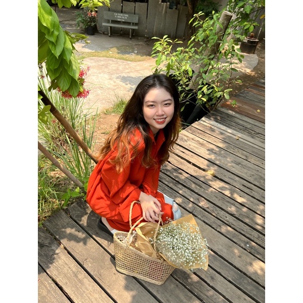 Đầm Sơ Mi Midi Tay Dài Form Rộng Dáng Dài Phong Cách Hàn Quốc Minipie