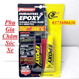 Keo dán ab 2 thành phần kim loại đa năng chịu nhiệt cao trên 300độc pioneer durasteel 5 epoxy 35g chính hãng