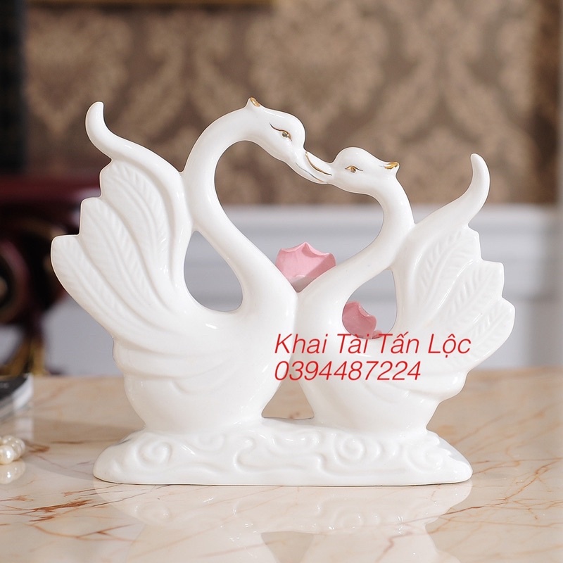Cặp thiên nga gốm sứ phong thủy tình yêu thủy chung