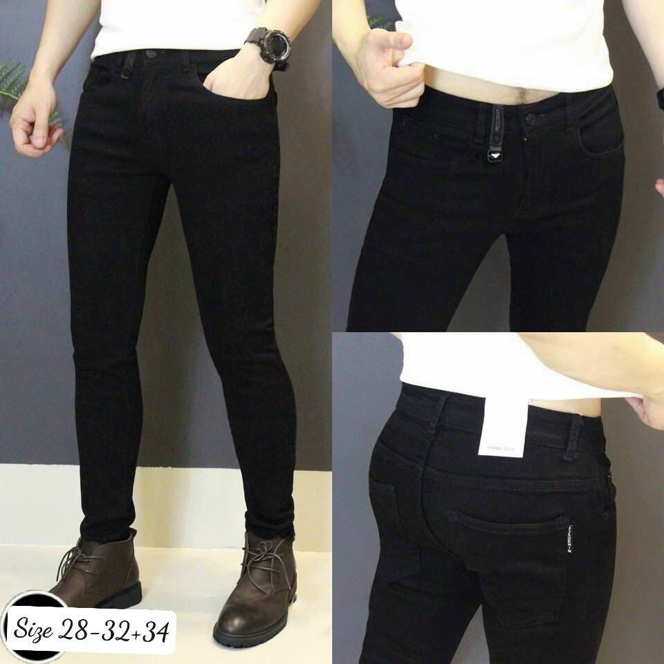 QUẦN JEAN NAM ĐEN TRƠN BASIC CO GIÃN MR SMILE 99 SHOP