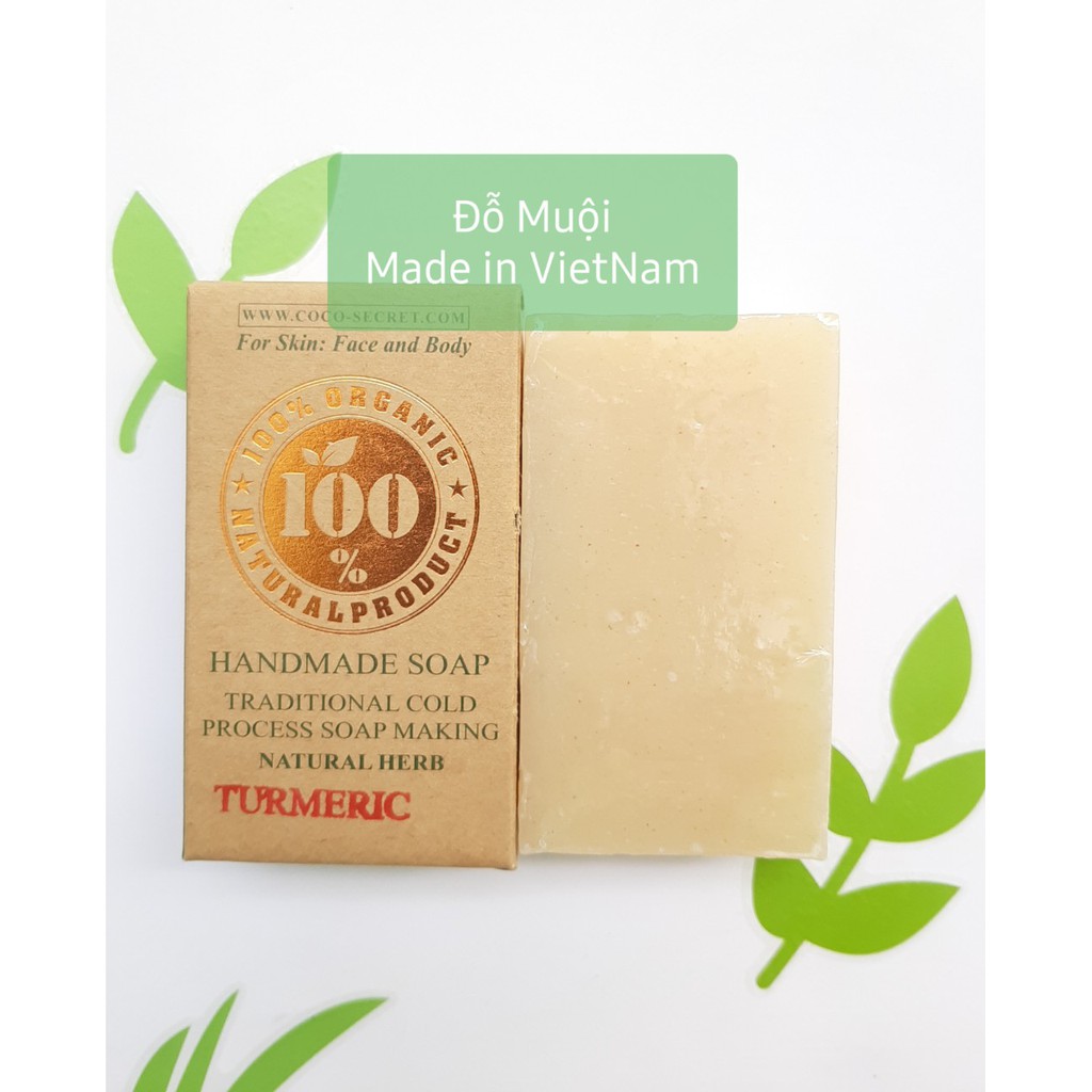 Xà bông dừa nghệ giảm mụn, dưỡng da 100g