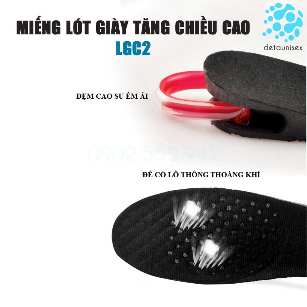 Miếng Lót Giày Độn Tăng Chiều Cao Cho Nam Giới Detaunisex - LGC2