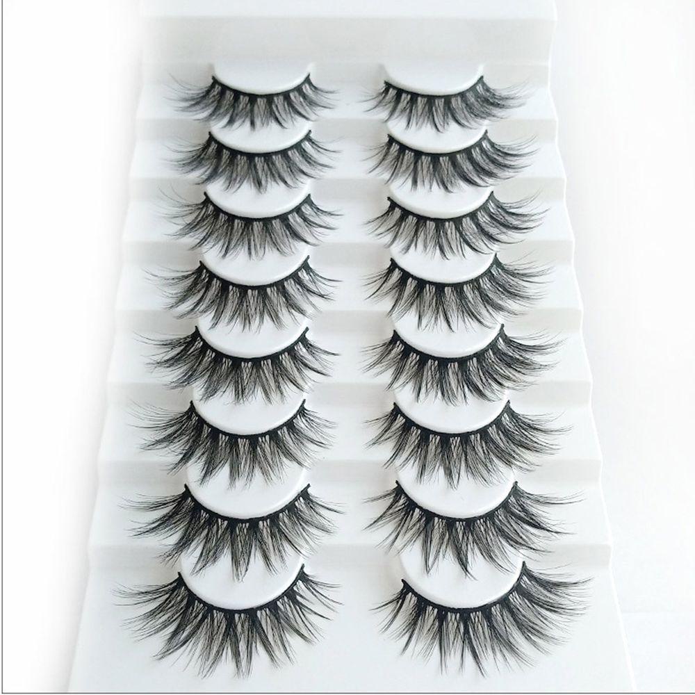 Set 8 Cặp Lông Mi Giả 5D Nhiều Lớp Tạo Hiệu Ứng Trang Điểm Tự Nhiên MIH SKONHED