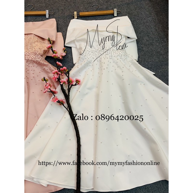 Đầm xoè bẹt vai nơ lưng to TRIPBLE T DRESS-Size M/L(kèm ảnh/video thật)MS280V