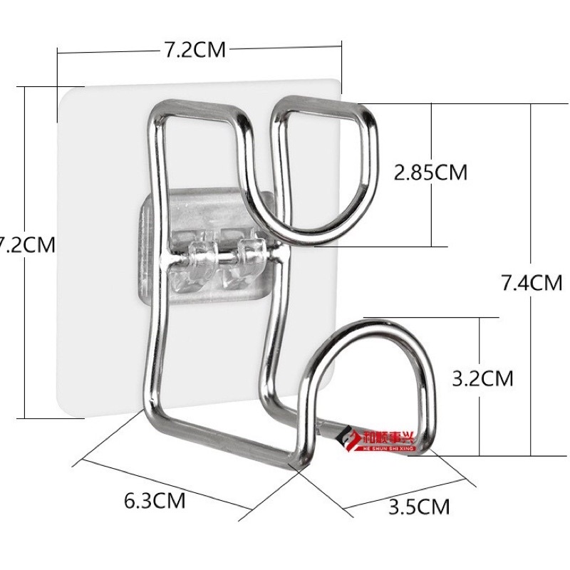 Móc Dán Tường Treo Chậu, Thau , Thớt, Đồ dùng phòng tắm, Nhà bếp - Inox thép không gỉ keo dính siêu chắc