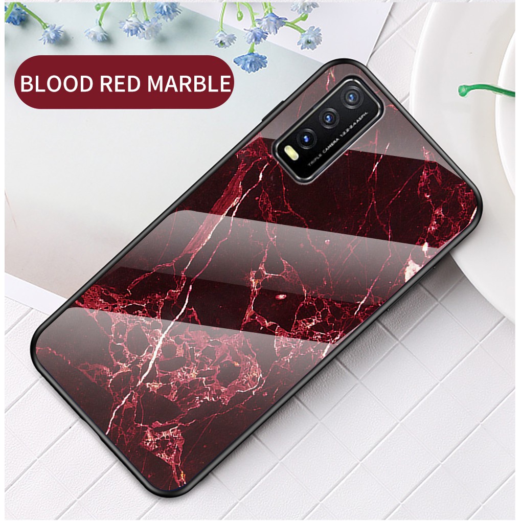 Ốp Điện Thoại Kính Cường Lực Viền Silicone Mềm Cho VIVO Y20 Y20i Y11 Y12 Y15 Y17 Y51 Y21 Y33S Y71 Y02S 2022 Y15S Y31 2021