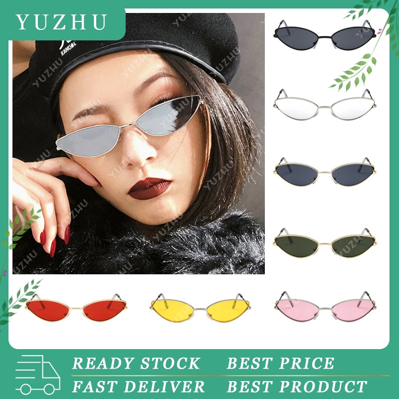 Kính Mát Mắt Mèo Gọng Kim Loại Phong Cách Hàn Quốc