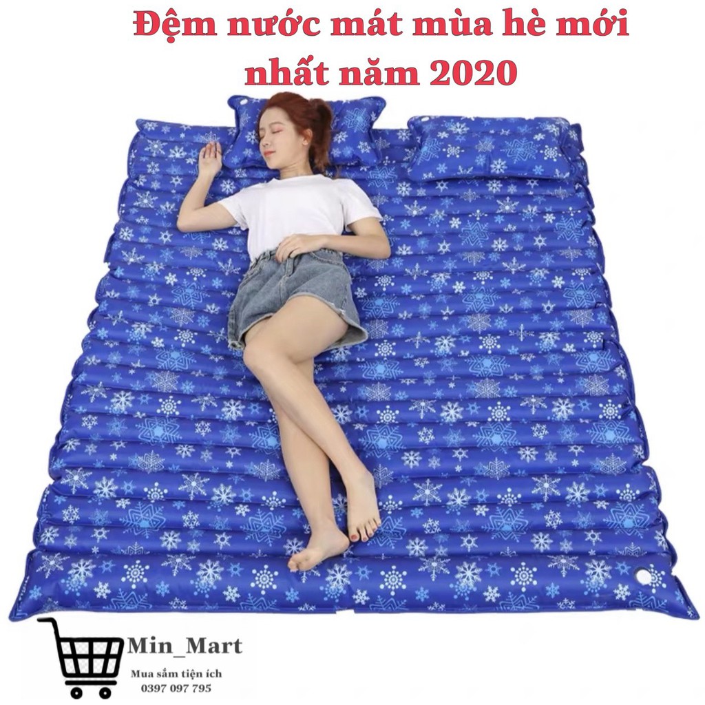 Đệm Nước Mát Mùa Hè, Đệm Nằm Làm Lạnh Giảm Nhiệt Độ Cao Cấp Vải Thoáng Khí, Chống Nước Tiện Dụng Kích Thước 190*75Cm