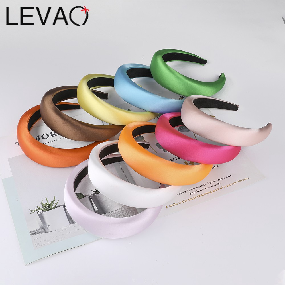 Băng Đô Vải Satin Màu Trơn Phong Cách Hàn Quốc